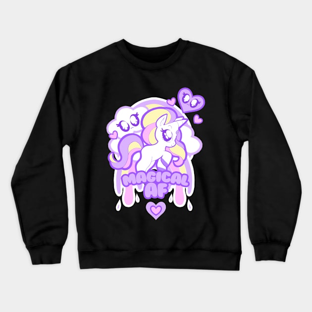 Magical AF Unicorn Crewneck Sweatshirt by pbarbalios